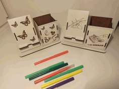 Laser Cut Pen Pencil Holder With Phone Stand Free Vector File, Free Vectors File