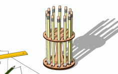 Laser Cut Pencil Holder Display Free Vector File