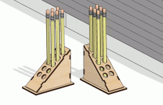 Laser Cut Pencil Holder Stand Free Vector File