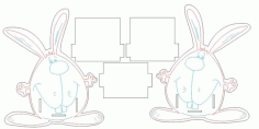 Laser Cut Pencil Holder Stand Rabbit Free Vector File
