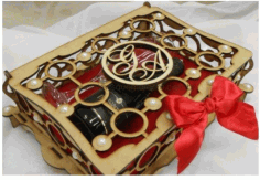 Laser Cut Personalised Wedding Champagne Box Free DXF File