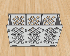 Laser Cut Personalized Pen Pencil Holder Wood Box Free DXF File
