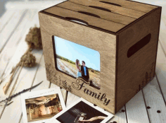 Laser Cut Photo Album Box Drawing Free Vector File, Free Vectors File