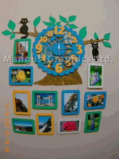 Laser Cut Photo Frame With Clock Collection Free Vector File