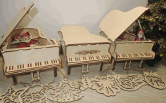 Laser Cut Piano Box Free Vector File