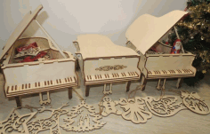 Laser Cut Piano Music Box Free Vector File