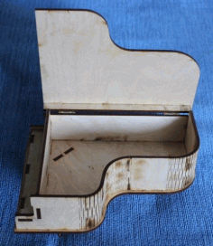 Laser Cut Piano Shaped Gift Box Plywood Free Vector File
