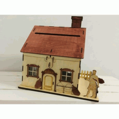 Laser Cut Piggy Bank House Coin Bank Saving Box Free Vector File
