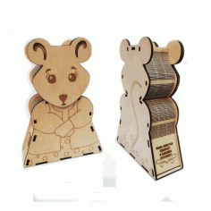 Laser Cut Piggy Bank Mouse Shaped Free Vector File