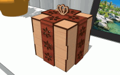 Laser Cut Plywood Gift Box Decorative Jewelry Box 3mm Free DXF File