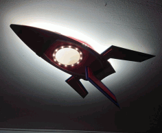 Laser Cut Plywood Rocket Ceiling Lamp Layout Free DXF File