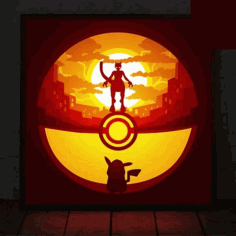 Laser Cut Pokeymon Light Box Lamp Free DXF File