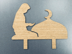 Laser Cut Praying Girl Cake Topper Free Vector File