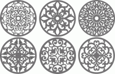 Laser Cut Privacy Partition Round Panel Lattice Designs Free DXF File