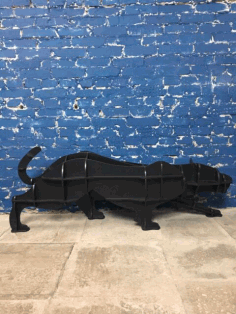 Laser Cut Puma Panther Cheetah Shelf Animal Bookshelf Panel Free Vector File