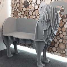 Laser Cut Ram Sheep Storage Shelf Free Vector File, Free Vectors File