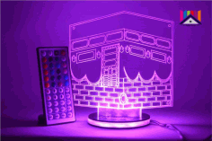 Laser Cut Ramadan Eid 3d Night Light Mecca Masjid Islamic Muslim Free DXF File