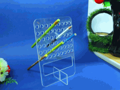 Laser Cut Rectangle Shape Pen Holder Acrylic 3mm Free DXF File