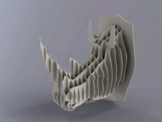 Laser Cut Rhino Head 4mm Free DXF File