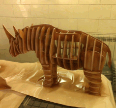 Laser Cut Rhinoceros 3d Puzzle Free Vector File