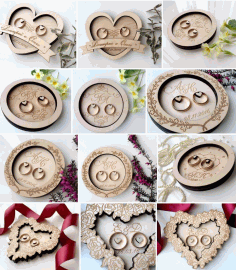 Laser Cut Ring Box Template Heart Shape Free Vector File