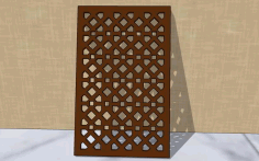 Laser Cut Room Divider Grill Pattern Jali Design Interior Partition Free DXF File
