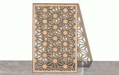 Laser Cut Room Divider Grill Privacy Screen Floral Decorative Partition Panel Free DXF File
