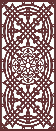 Laser Cut Room Divider Seamless Floral Lattice Design Free DXF File