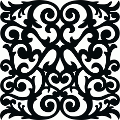 Laser Cut Room Divider Seamless Floral Lattice Stencil Free DXF File