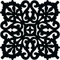 Laser Cut Room Divider Seamless Floral Lattice Stencil Panel Free DXF File