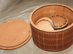 Laser Cut Round Box 150mm Dia Free Vector File