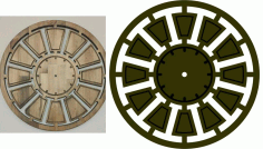 Laser Cut Round Clock Template Free DXF File