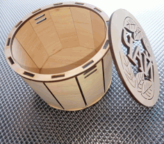 Laser Cut Round Tea Box Free Vector File