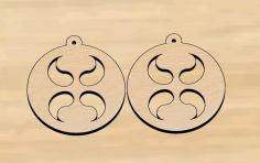 Laser Cut Round Wooden Dangle Earrings Free Vector File
