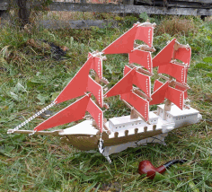 Laser Cut Sailing Ship Wooden Ship Model Free Vector File