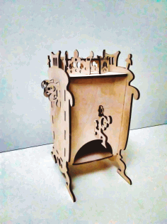 Laser Cut Samovar Shaped Tea House Tea Bag Dispenser Box Free DXF File