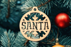 Laser Cut Santa Christmas Baubles Ornaments Free Vector File, Free Vectors File