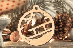 Laser Cut Santa Sleigh Christmas Ornament Free Vector File