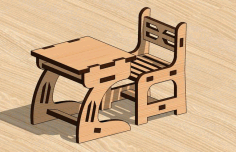 Laser Cut School Mini Table Chair Toy Diy Miniature Free DXF File