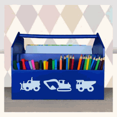 Laser Cut School Stationery Creative Gift Pen Pencil Holder Container Box Set For Children 6mm Free Vector File