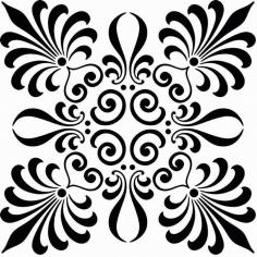 Laser Cut Scroll Saw Floral Pattern Free DXF File