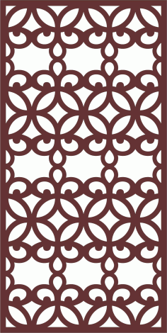 Laser Cut Seamless Floral Jali Panel Room Divider Free DXF File