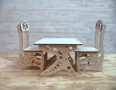 Laser Cut Set Of Childrens Furniture Free Vector File
