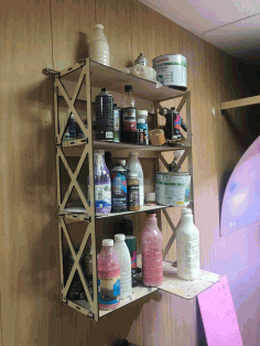 Laser Cut Shelf For Paints Free Vector File