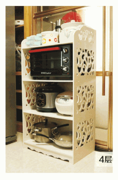 Laser Cut Shelf Rack For Kitchen 3d Puzzle Free Vector File