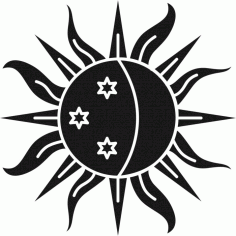 Laser Cut Shining Sun Celestial Object Free Vector File