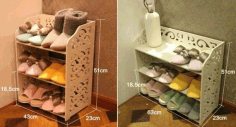 Laser Cut Shoe Basket Storage Shoe Bin Storage 3d Puzzle Free Vector File