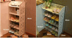 Laser Cut Shoe Rack Shelf Organizer Storage 3d Puzzle Free Vector File
