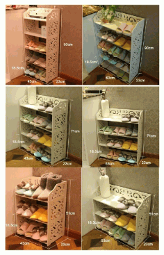 Laser Cut Shoe Shelves Decorative Storage Racks 3d Puzzle Free Vector File