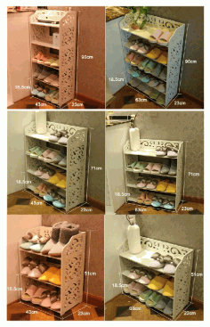 Laser Cut Shoe Storage Racks 3d Puzzle Free Vector File